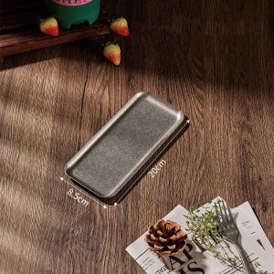 304 Stainless Steel Square Dishes Vintage Snowflake Silver Tray Round Edge Dinner Plate Dessert Grill Tray Steak Decorative Tray