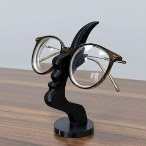 Minimalist Human Profile Eyeglass Holder 3D Printed Side Face Stand for Glasses Fun Practical Desk Line Art Decor Ornament
