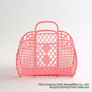 Plastic Handheld Rhombus Bath Storage Basket