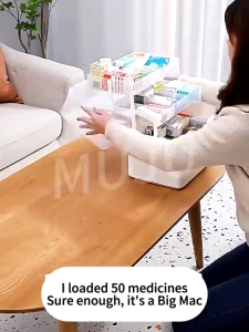 【VIDKHSY Store】3-Layer Portable First Aid Kit Box - Family Medicine Organizer for Home Travel Car | Emergency Storage (Multipurpose)