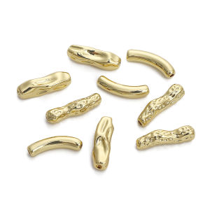1PC 14K Gold Plated Brass Copper Embossed Tube Space Beads For DIY Bracelet Necklace Jewelry Making