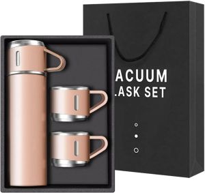 304 Stainless Steel Vacuum Coffee Thermos Travel Water Bottle with Cup Lid Hot & Cold Retention for Business & Outdoor
