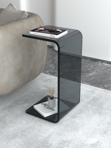 Scandinavian Accessible Luxury Acrylic Side Table Minimalist Modern Corner Table Designer Sofa Side Table Special-Shaped Small Coffee Table Bay Window Table