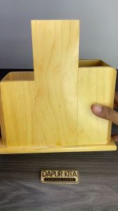 Tempat Pisau & Spatula Bahan Kayu Model 3 Box