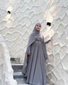 Layla Kaftan Abaya Sultan Model Mewah Ceruty Babydoll Gamis Abaya Set Outer Terpisah Payet Mutiara Gamis Warna Burgundy Mahogany Hitam Tren 2025 Model Baru Lebaran Remaja Dewasa Premium Jumbo