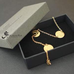 Calligraphy Bracelet khat Gelang Gift Islamic Writing Shukor Suber Tawakal.Keluli Titanium Emas 18K Tahan Warna Reka
