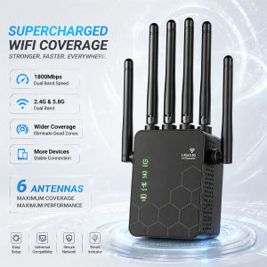 WiFi Extender 1200Mbps Dual Band Wireless Repeater 5GHz & 2.4GHz High Speed Signal Booster for Faster Home Internet Access
