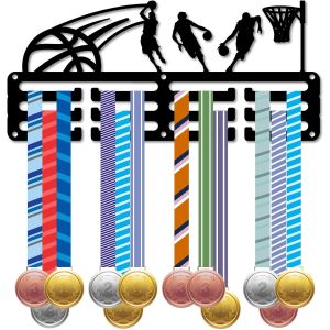 CIFbuy | 11.4 x 5.1 Inch Iron Jiu Jitsu Medal Hanger Wall Mount Rack with Hooks for Medals & Ribbons