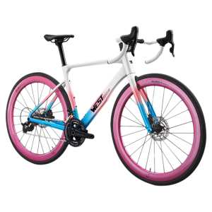 West Biking | 3D Printed Saddle Carbon Fiber Wheel Set Hydraulic Disc Brakes Road Bike 22 Speed