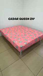 Cadar Queen Zip Bed Sheet 5x6x6 152cm x 182cm x 15.25cm Cover with Zip/ Sarung Tilam Single Zip