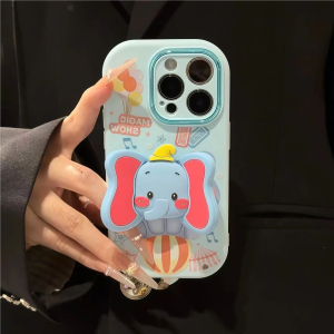 3D Circus Elephant Stand Phone Case for iPhone 17/16 pro Max Xiaomi 17/15 New Huawei Pura80/Mate70 Niche Reno14 Soft Shell S30 Protective Cover