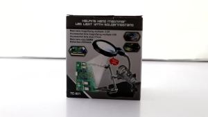 12X 3rd Helping Hand Clip Clamp LED Magnifying Glass Soldering Iron Stand Magnifier Welding Rework Repair Holder Tools