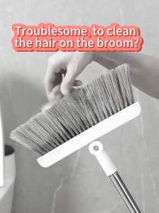 Ecoco Broom Dust Pan With Comb Dustpan Set Foldable & Rotatable Aesthetics Minimalist Design E2396
