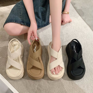 Xăng Đan Da Thật Cỡ Nhỏ Đế Dày 7 Cm Độn Cao Cho Người Nhỏ Xăng Đan Cỡ 34 Cỡ 33 Đan Chéo Mẫu Mới Đi Bên Ngoài Cho Nữ