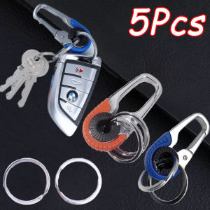 5pcs Car Keychain Holder Stainless Steel Buckle Outdoor Carabiner Men Fashion Camping Key Buckle Double Ring Keyring Chains Accessorie