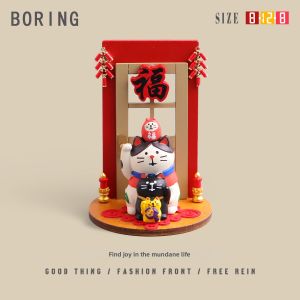 Lucky Cat New Year Door Decoration Mini Desk Ornament