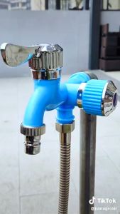 Sambungan kran air cabang ABS 1/2" cabang 2 kran engkol kran double kamar mandi