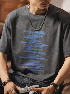 American Retro Heavyweight Short Sleeve T-Shirt Mens Summer New Loose Large Size round Neck Male Fashion Body T-shirt