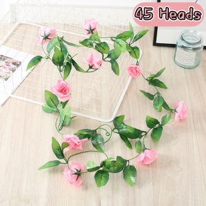 2.5M Artificial Peony Flowers Rattan Hanging Fake Garland Plant Wreath Home Wedding Decor