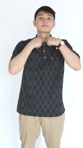Kaos Saku Kerah Polo Lengan Pendek & Baju Katun Motif Batik Pria Dewasa Distro