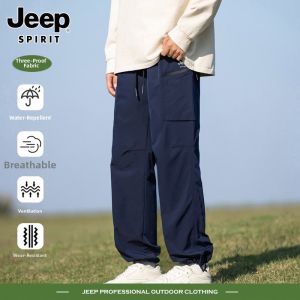 JEEP SPIRIT | American Style Summer Outdoor Pants Casual Mens Straight Leg Work Trousers