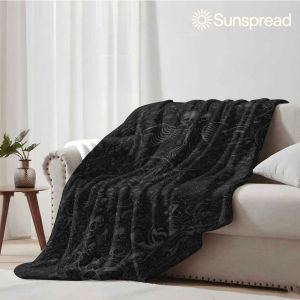 Beast Kingdom | Dark Skull Gothic Print Soft Warm Flannel Blanket Lightweight Cozy Christmas Halloween Home Decor Room