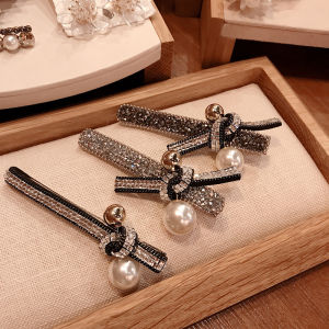 French Pearl Hair Clip Womens Hair Accessories Travel Diamond One-word Duckbill Clip Bangs Clip Luxury Hair Decoration