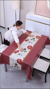 Premium PVC Table Cloth / Taplak Meja Makan Waterproof Tahan Air