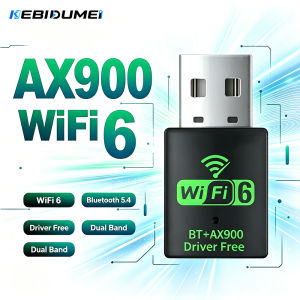 Kebidumei | KEBIDUMEI BT 5.4 Receiver Dongle AX900 Wifi 6 Mini USB Dongle Network Card For PC Laptop Win 10/11 PC Dual Band 2.4G/5Ghz