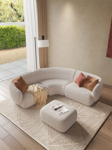 Curved Shaped Corner L-Shaped Sofa Small Apartment Cashmere Beauty Salon Sales Office Rest Area Reception
