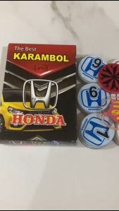 Biji Karambol Tebal 4 mm Motif Honda / Random | Koin Krambol Satu Lapis Original | Keping Kerambol 4mm | Coin Carambol Carrom Games