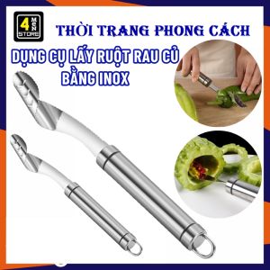 Dụng Cụ Lấy Ruột Khổ Qua  Rau Củ Quả Bằng Inox Không Gỉ - Dao Cắt Lấy Hạt Trái Cây  Ớt 2in1 Đa Năng - Dụng Cụ Nhà Bếp