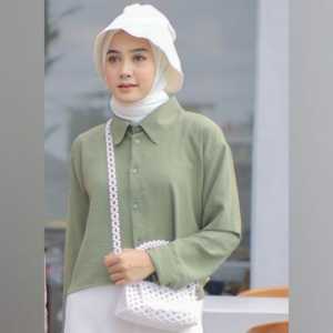 KEMEJA CROP WANITA CRINKLE PREMIUM / HANIN CROP / KEMEJA OVERSIZE CIRINCLE