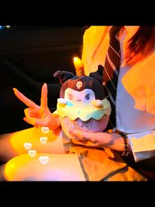 Sanrio Birthday Cake Plush Toy Cartoon Kirby Kuromi My Melody Cinnamoroll Can Sing and Flash Stuffed Plushie Doll Kids Gift for Birthday Graduation Valentine Birthday Mothers Day Festival Gift Desktop Decoration