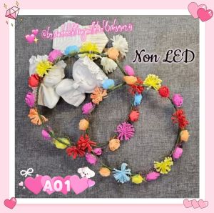 BANDO BUNGA MAHKOTA KELILING LED - NON LED | BANDO BUNGA LED / BANDO MAHKOTA BUNGA MAWAR | BANDO BANDANA PESTA MEWAH | BANDO NATAL | FLOWER CROWN HEADBAND | BCN7859