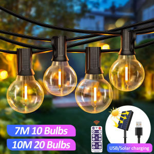 Đèn dây năng lượng mặt trời chống nước ngoài trời cho tiệc cưới nhà hàng khách sạn tiệc Giáng sinh