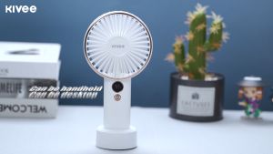 KIVEE พัดลมพกพา พัดลม USB ชาร์จแบบพกพา พัดลมขนาดเล็ก 2400mAh ปรับความแรงลมได้6ระดับ พัดลมมือถือ สีพาสเทล 🚚[พร้อมส่ง]ของแท้ 100% [ประกัน 12 เดือน]