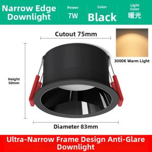 TONGZHIGUANG | Deep Anti-glare Narrow Border Recessed Downlight COB LED