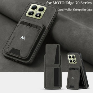 Sheepskin Magnetic Card Holder Case for Moto 70 60 50 Fusion Ultra Pro Neo G67/57 G86 G66J/Y G56/06 G Power 2026 Anti-drop Cover