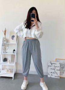 TERBARU Celana Training Wanita Sweat Pants Dewasa Panjang Korean Style Bahan Tebal Ukuran Jumbo