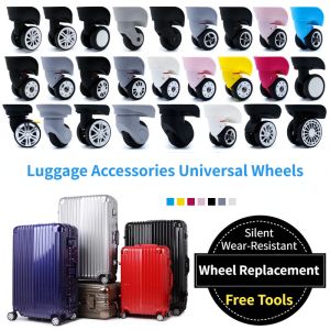 1 Pair Set Luggage Wheel Replacement Trolley Bag Wheel Accessories Universal Wheels Suitcase Trolley Case Wheel Travel Suitcase Swivel Casters Roller