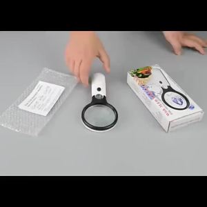White Magnifying Glass Handheld 45X Magnifier With 3 LED Light For Reading Magnifying Glass Jewelry Loupe