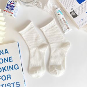 Tất Cotton Trắng Nữ Nhiều Mẫu Thoáng Khí Có Họa Tiết Xếp Ly Viền Gân Dùng Hàng Ngày Phong Cách Lolita Ngọt Ngào Cổ Thấp