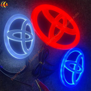 ตราโลโก้สัญลักษณ์ LED รถยนต์ Toyota 4D - ใส่ได้ด้านหน้าหรือด้านหลัง - ใส่แทนโลโก้รถเดิมได้ - ใส่ได้กับ Prado Rav Vios Corolla Wish Hiace Hilux