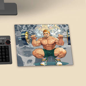 พื้นเมาส์ยางกันลื่นลายการ์ตูนญี่ปุ่นสำหรับผู้ชาย ขนาดใหญ่ ขนาดเล็ก สี่เหลี่ยม พื้นเมาส์แบบพิมพ์ลายกล้ามเนื้อสำหรับคอมพิวเตอร์