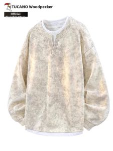 TUCANO | Mens Casual Loose Fit Spring New American Tie-Dye Sweatshirt Crewneck