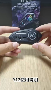 【🔥SG STOCK🔥】RICHMENTMALL Y12 Motorcycle Helmet Headset Stereo Voice Control Bluetooth Hands Free Call Waterproof With Ambient Light