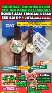 CASIO COUPLE ORIGINAL - Pria MTP-V004GL-9A -with- Wanita LTP-V004GL-9A Jam dunia JD19 Tangan Pasangan Cowok Cewek MTP V004GL 9A with LTP + CASIO MTP-V004GL V 004 GL MTPV004 MTP-V004 MTPV004GL MTP-004 Seri MTP V004GL 9A & LTP V004GL 9A