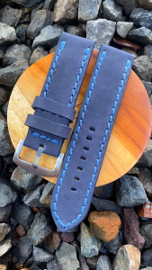 Strap Tali Jam Kulit Asli Sapi Warna Biru Ukuran 8mm 9mm 10mm 11mm 12mm 13mm 14mm 15mm 16mm 17mm 18mm 19mm 20mm 21mm 22mm 23mm 24mm 25mm 26mm 27mm 28mm 29mm 30mm Custome - Garansi 1 Tahun