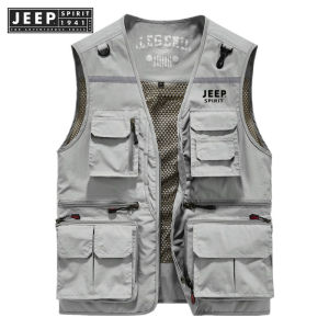 Jeep tinh thần 1941 estd ngoài trời mới công cụ áo ba lỗ nam giới nhiều túi áo ba lỗ áo khoác Jacket rộng câu cá áo ba lỗ chức năng thể thao áo ba lỗ